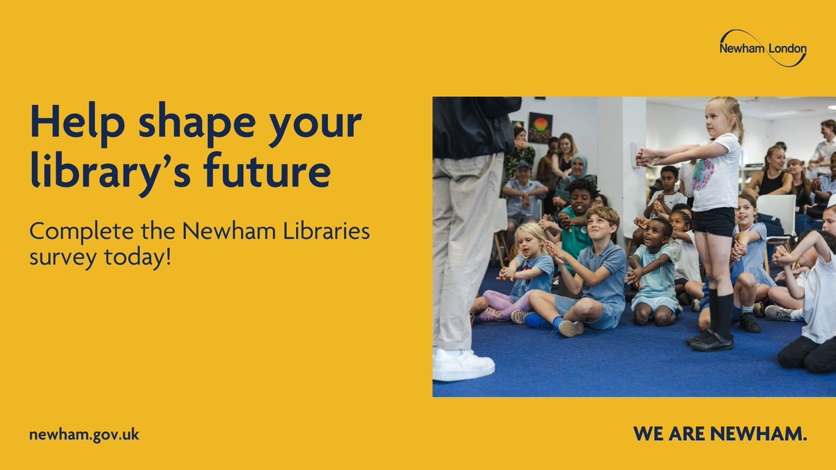 📚Help Shape the Next Chapter of Newham Libraries

Libraries are incubators of imagination, culture and opportunity.

We’re inviting those who live, work or learn in Newham to take a short survey and share their vision👉 orlo.uk/xc2YY