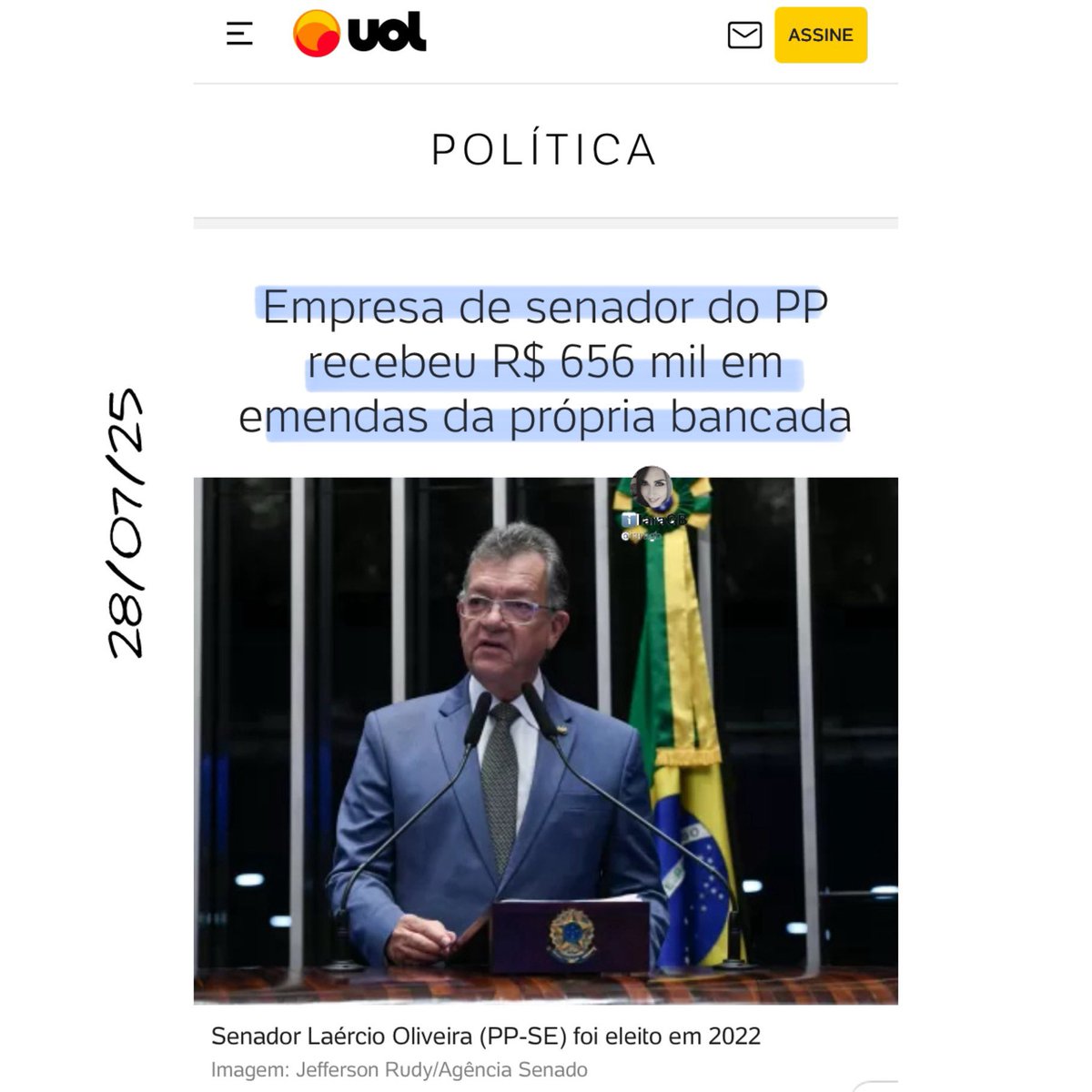 iaragb's tweet image. Abrindo portas para o próprio interesse Senador⁉️

Ciro Nogueira não sabe de nada⁉️

A Franca Vigilância, sediada em Aracaju, o senador Laércio Oliveira é sócio da Franca Vigilância desde 2016.

Segundo o Portal da Transparência, as emendas foram usadas para bancar a segurança…