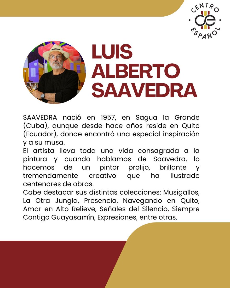 centroespanolec's tweet image. Te esperamos en el Centro Español 🇪🇸
📍Vancouver E5-32 e Italia
🗓️ De lunes a viernes de 9:00am 17:00pm
🎟 Entrada libre, no faltes...

#Cultura #EventosCulturales #Quito #ActividadesCulturalesenQuito #ExposicionesenQuito #QuehacerenQuito