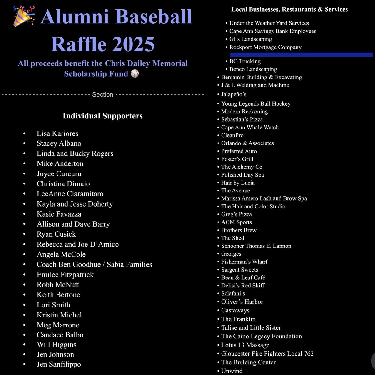 GHS Fishermen Athletics (@fishermenghs) on Twitter photo Great work by Head Baseball Coach Rory Gentile, his program, and the many volunteers to make the Alumni game happen & the amazing response from the community to raise an unbelievable amount of $$ for the Chris Dailey Memorial Fund. <a href="/NickGiannino_GT/">Nick Giannino</a> <a href="/GDTSports/">GDT Sports</a> <a href="/Joey_C/">Good Morning Gloucester</a> Great work by Head Baseball Coach Rory Gentile, his program, and the many volunteers to make the Alumni game happen & the amazing response from the community to raise an unbelievable amount of $$ for the Chris Dailey Memorial Fund. <a href="/NickGiannino_GT/">Nick Giannino</a> <a href="/GDTSports/">GDT Sports</a> <a href="/Joey_C/">Good Morning Gloucester</a>