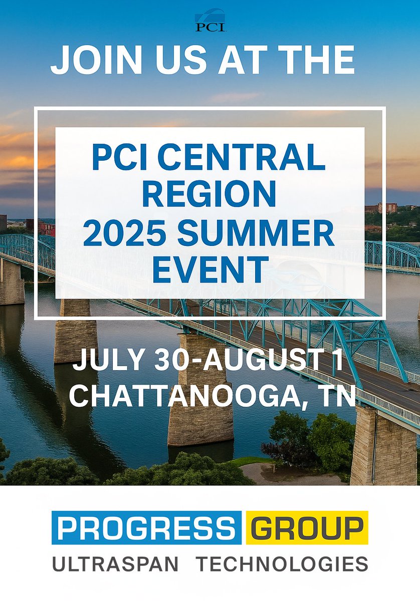 UltraSpan is at the PCI Central Region 2025 Summer Event!

📍 July 30 – August 1 | Chattanooga, TN

Let’s connect to discuss how UltraSpan’s equipment solutions are helping producers across North America.

See you there!

#PCI #UltraSpan #PrecastConcrete #ProgressGroup #PCI2025