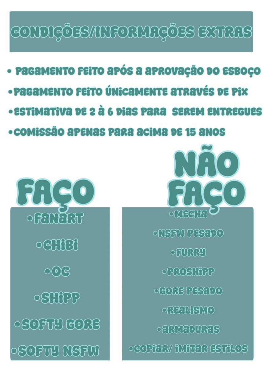 i_Gh0sTT's tweet image. ‼️✨️COMISSÃO ABERTAS✨️‼️
olá artistas estou oficialmente de volta!! Mudei e adicionei algumas coisas para que o meu trabalho chegue em mais gente!!
Enfim!! Qualquer outra dúvida me chama na DM
#art #comission