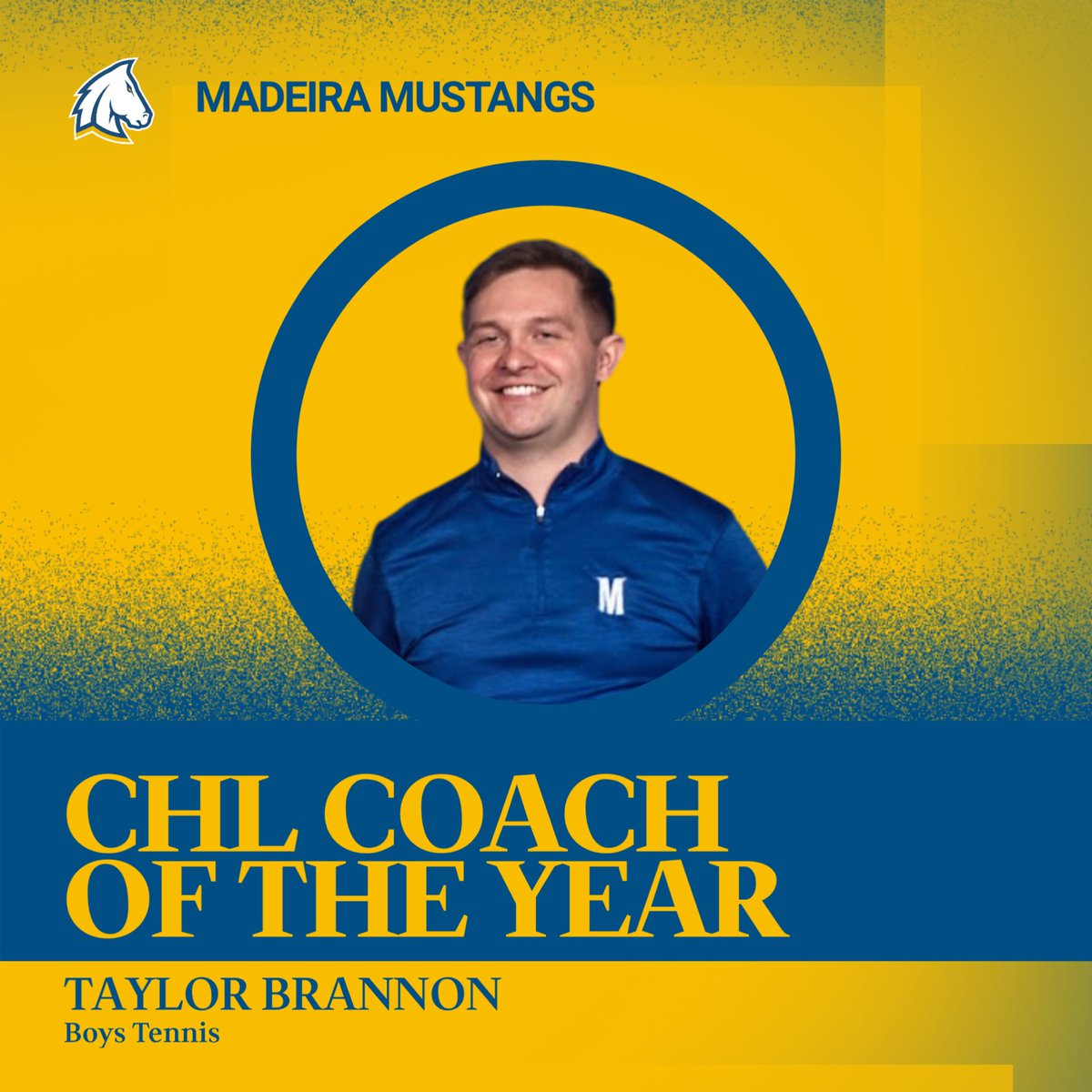 Madeira Ath Dept. (@madeiraath) on Twitter photo CHL Honors
Taylor Brannon - Coach of the Year CHL Honors
Taylor Brannon - Coach of the Year