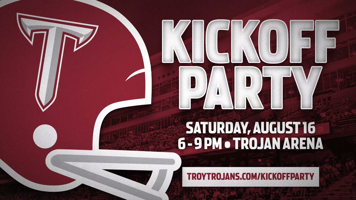 TroyAthletics's tweet image. 🚨𝗘𝗔𝗥𝗟𝗬 𝗕𝗜𝗥𝗗 𝗗𝗘𝗔𝗗𝗟𝗜𝗡𝗘 𝗔𝗣𝗣𝗥𝗢𝗔𝗖𝗛𝗜𝗡𝗚🚨
This year's Football Kickoff Party is slated for Saturday, August 16! Join us at Trojan Arena for a night to remember! Fans will enjoy refreshments, live music, silent and live auctions, and will have the chance to…