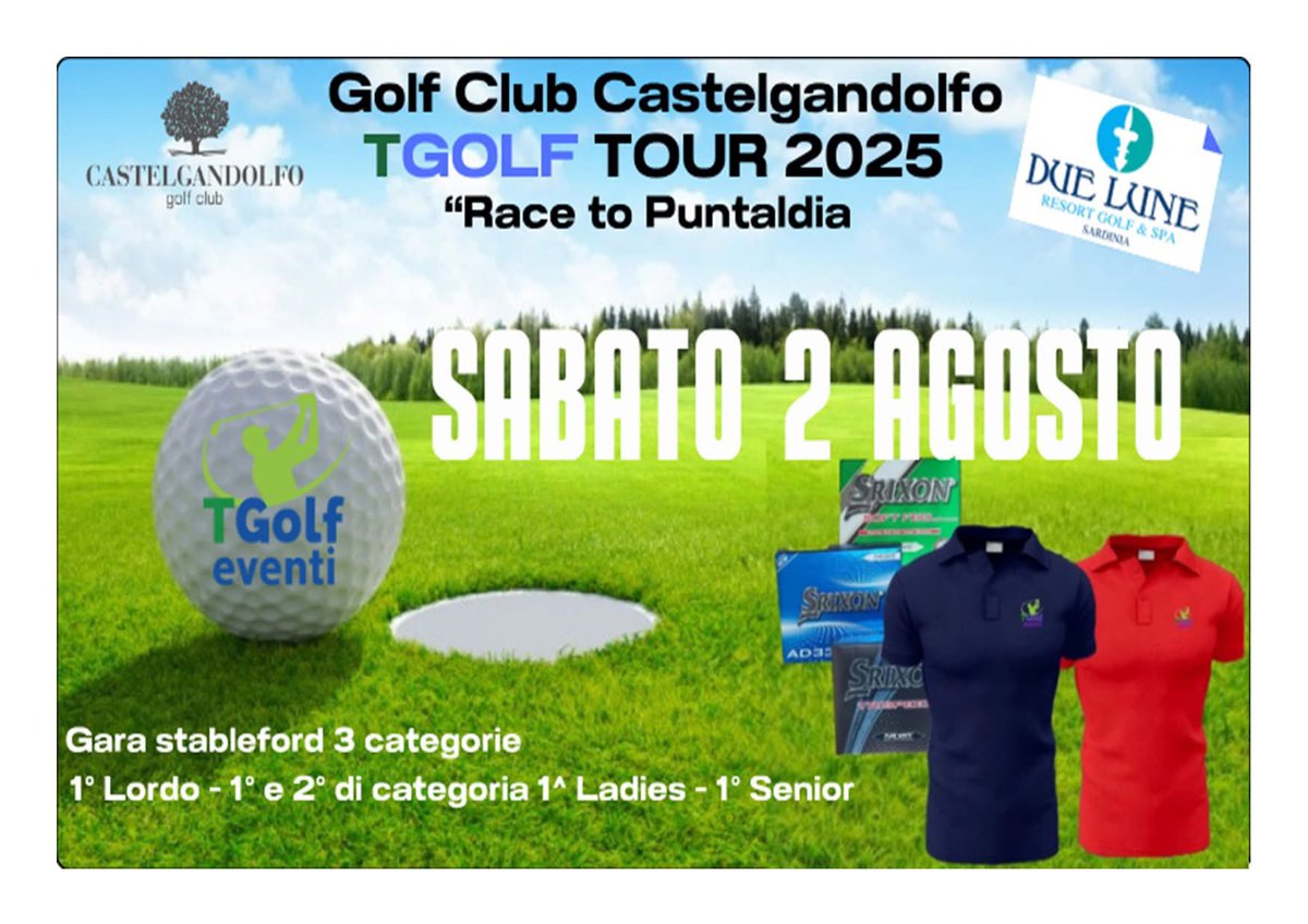 Castelgolf's tweet image. Le gare di questa settimana 🤩 Mercoledì 30 Luglio 15° DIGA TOUR gara su 18 buche stableford 💪 Sabato 2 Agosto TGOLF TOUR 2025 gara 18 buche stableford a 3 categorie 🔝 Domenica 3 Agosto INFINITUM GOLF TROPHY gara 18 buche stableford a 3 categorie 🤩 Iscrizioni Aperte☎️