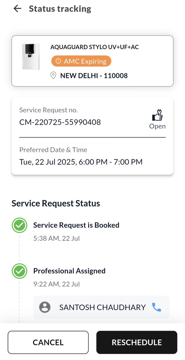 Pranava1601's tweet image. Extremely disappointed with @EurekaForbes.

Despite having a Gold AMC, my issue (Ticket CM-220725-55990408) raised on 22nd July is still unresolved
: no technician visit, no follow-up.
This happened last year too.
They’ve left me no option but to go to consumer court.

#AMCScam