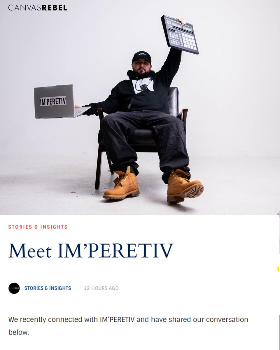 Meet IM’PERETIV 

I recently connected with the team over at CanvasRebel to talk about some of the moments that have shaped my journey so far.

Hit the link and check it out:
canvasrebel.com/meet-imperetiv/