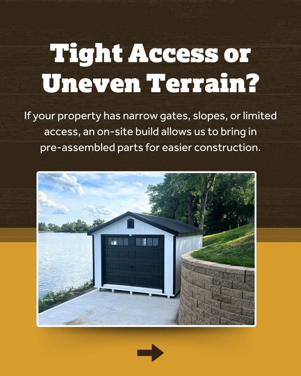 DakotaStorage's tweet image. Pre-built sheds and garages are convenient, but they aren’t always the right fit for your land or long-term goals.

Learn more about why on-site might be the smartest decision you make for your space. 👇

hubs.ly/Q03sMDx80

#detachedgarage #backyardshed #onsitebuild