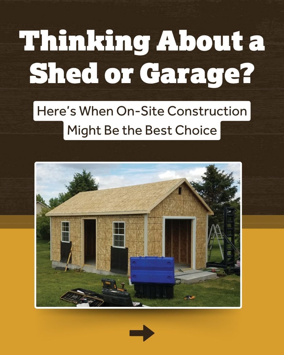 DakotaStorage's tweet image. Pre-built sheds and garages are convenient, but they aren’t always the right fit for your land or long-term goals.

Learn more about why on-site might be the smartest decision you make for your space. 👇

hubs.ly/Q03sMDx80

#detachedgarage #backyardshed #onsitebuild