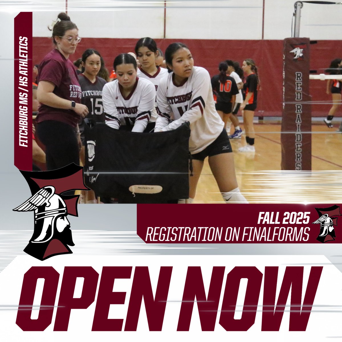 HS/MS SIGN UP NOW FOR Fall '25!!! Its your turn to wear the Red &amp; Gray! Click the link for FinalForms Registration &amp; submit current physical: fitchburg-ma.finalforms.com First practice 🏈🏌️Fri. August 15 🏑🏐⚽️🏃📣 Mon. August 18 #AllHailtoTheRedandGray WE NEED YOU!!! 🫵