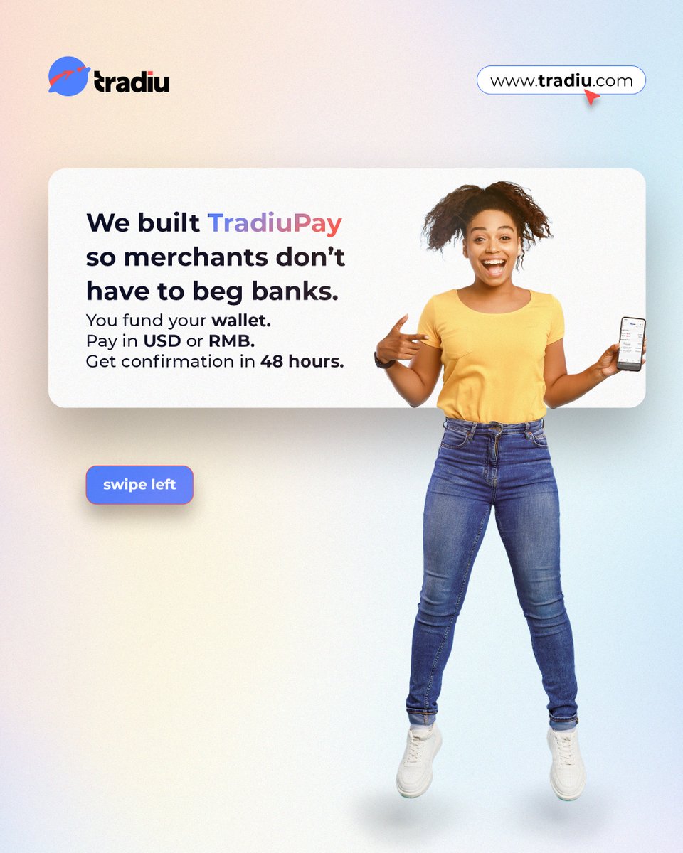 TradiuOfficial's tweet image. You don’t need a bank to move money.

You need a platform that understands how real business works.

TradiuPay was built for merchants, not for red tape.
Start trading smart!

tradiu.com

#TradiuPay #MythBusted