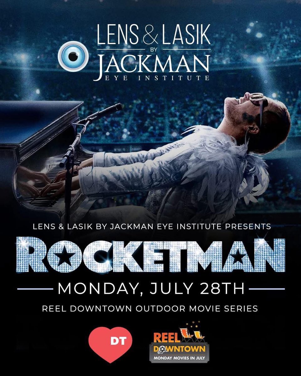Reel Downtown 2nite LENS &amp; LASIK By Jackman Eye Institute present ROCKETMAN!!  In the lot  on Water St at bottom of Solomon’s Lane. Starts 9 pm. Free admission. Bring own chair. Pre show tunes by DJ LEX. Come early and grab your favourite spot. #LoveDowntownStJohns