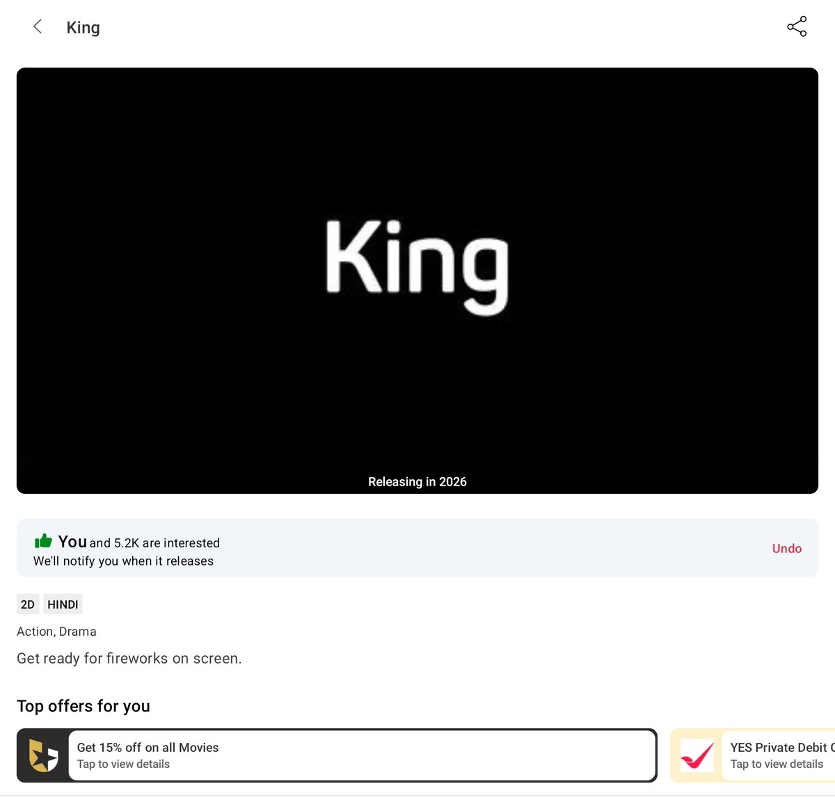 BRIJWA SRK FAN 👑 (@brijwasrkman) on Twitter photo No words.
Just #King rampage on <a href="/bookmyshow/">BookMyShow</a> 🌋🌋
Interest can be marked here:- in.bookmyshow.com/movies/mumbai/… No words.
Just #King rampage on <a href="/bookmyshow/">BookMyShow</a> 🌋🌋
Interest can be marked here:- in.bookmyshow.com/movies/mumbai/…