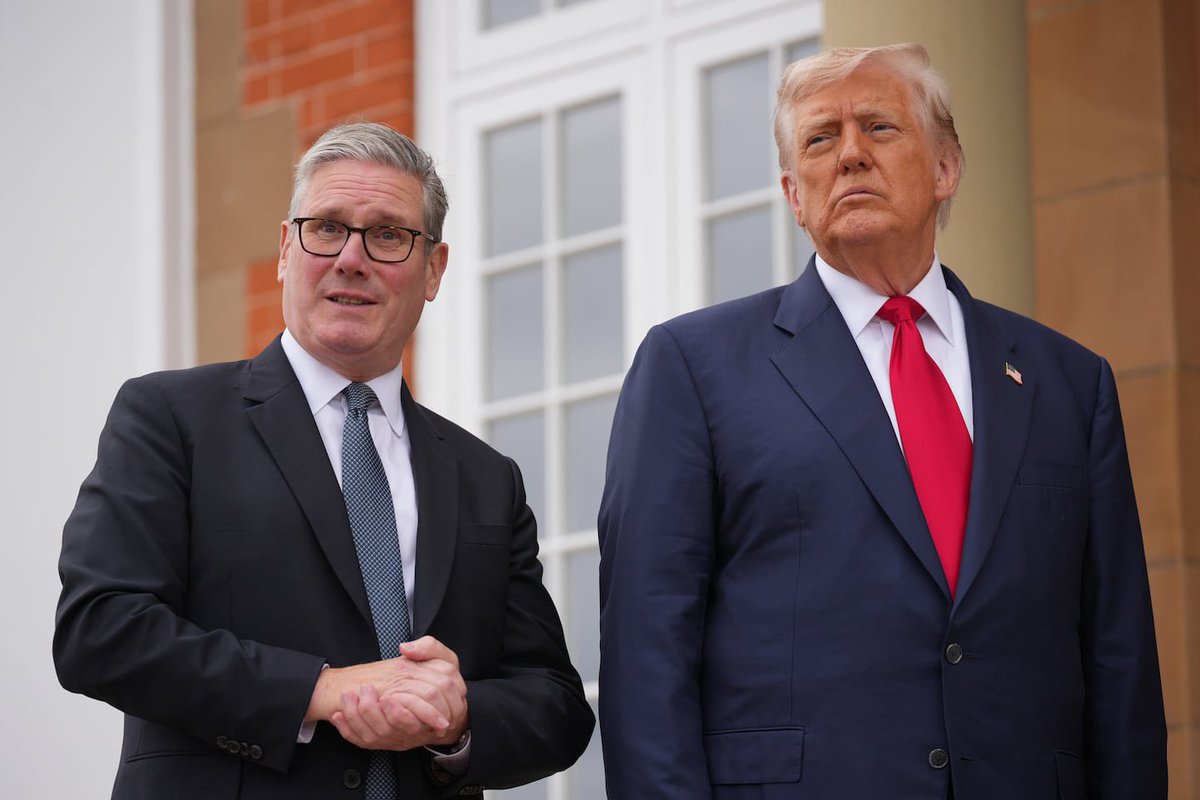 Donald Trump's meeting with Kier Starmer at his Turnberry Hotel was delayed today, after it took the President 30 minutes to realise that wasn't a butler stood next to him