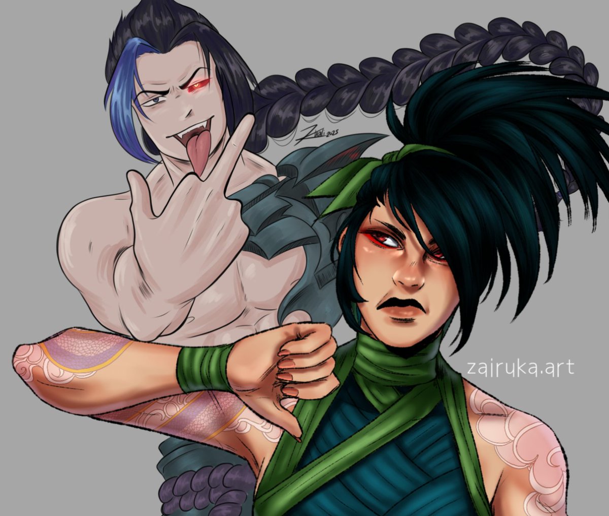 ZairukaArt's tweet photo. #kaynkali collab with @khali_draws 

#akayn #akali #kayn #shiedakayn #lol #fanart #collab #artcollab #ArtofLegends #LeagueOfLegends https://t.co/9u2KWikzer