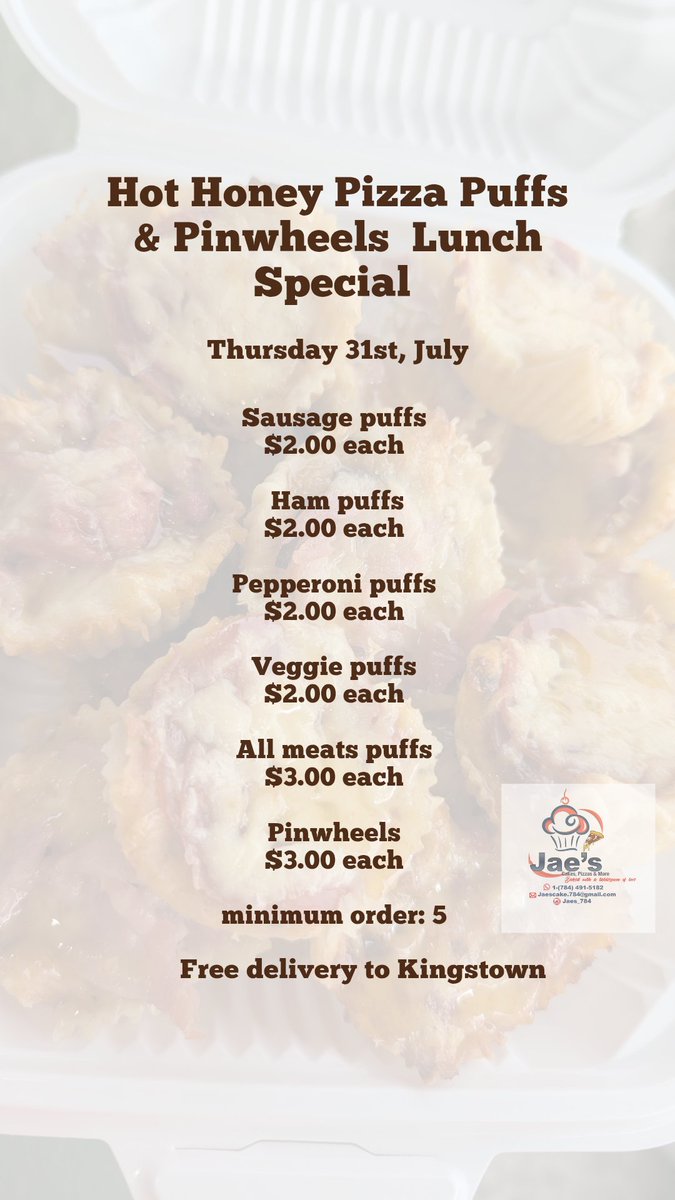 Lunch Orders for this week close tomorrow at 8:00pm!