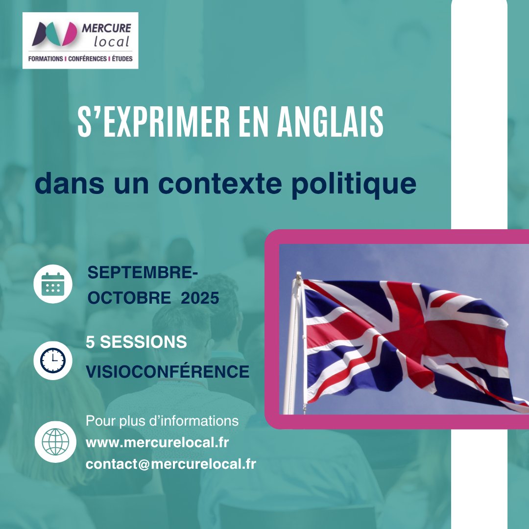 💂‍♂️ Formation 𝐒’𝐞𝐱𝐩𝐫𝐢𝐦𝐞𝐫 𝐞𝐧 𝐚𝐧𝐠𝐥𝐚𝐢𝐬 𝐝𝐚𝐧𝐬 𝐮𝐧 𝐜𝐨𝐧𝐭𝐞𝐱𝐭𝐞 𝐩𝐨𝐥𝐢𝐭𝐢𝐪𝐮𝐞

📅 Cinq sessions d'une heure

🎥 En visio-conférence 

👤 Animée par Christine Brezinski

Si vous aussi vous souhaitez améliorer votre anglais :
👉 forms.gle/sb7AWQ9DbNy6zf…