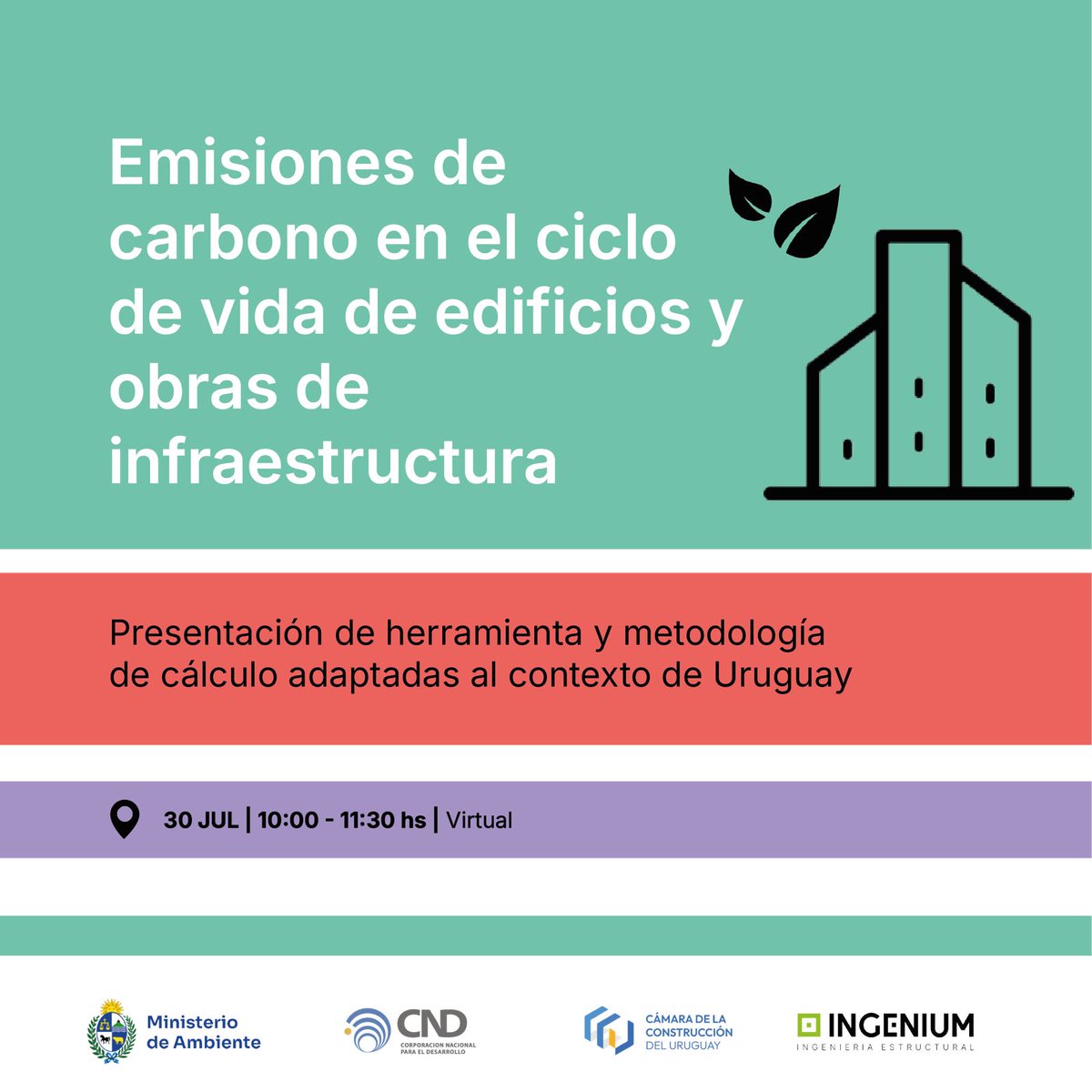 Presentación de herramienta: emisiones de carbono en el ciclo de vida de edificios y obras de infraestructura.
cnd.org.uy/noticias/prese…