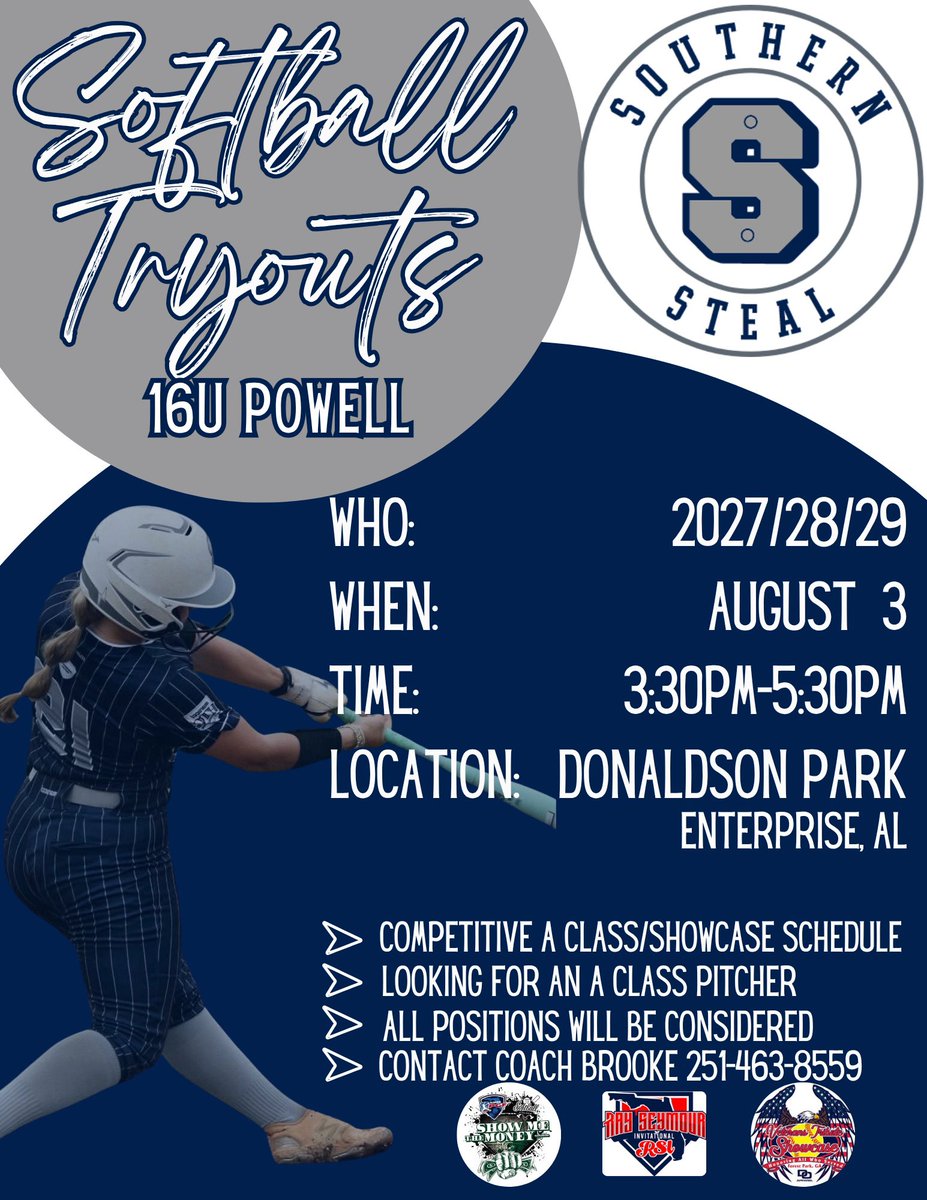 Sunday August 3rd is an opportunity to tryout for the most competitive team in the area. Coming off a big summer, this team is playing a HIGHLY competitive fall schedule! Make plans to attend, any questions, reach out to Coach Brooke.  #StealStrong