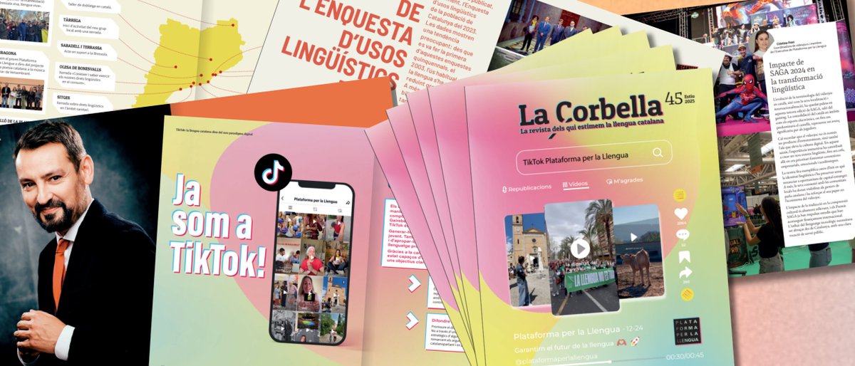 Plataforma per la Llengua 📢 (@llenguacat) on Twitter photo Ja és aquí el darrer número de #LaCorbella, la revista de Plataforma per la Llengua! 🏖
Entrevistem l'humorista Òscar Andreu, analitzem l'Enquesta d'usos lingüístics, parlem de TikTok, de <a href="/SagaSaloGaming/">SAGA Saló del Gaming</a>... i molt més! 🎮
📚 Us ho expliquem: plataforma-llengua.cat/que-fem/notici… Ja és aquí el darrer número de #LaCorbella, la revista de Plataforma per la Llengua! 🏖
Entrevistem l'humorista Òscar Andreu, analitzem l'Enquesta d'usos lingüístics, parlem de TikTok, de <a href="/SagaSaloGaming/">SAGA Saló del Gaming</a>... i molt més! 🎮
📚 Us ho expliquem: plataforma-llengua.cat/que-fem/notici…