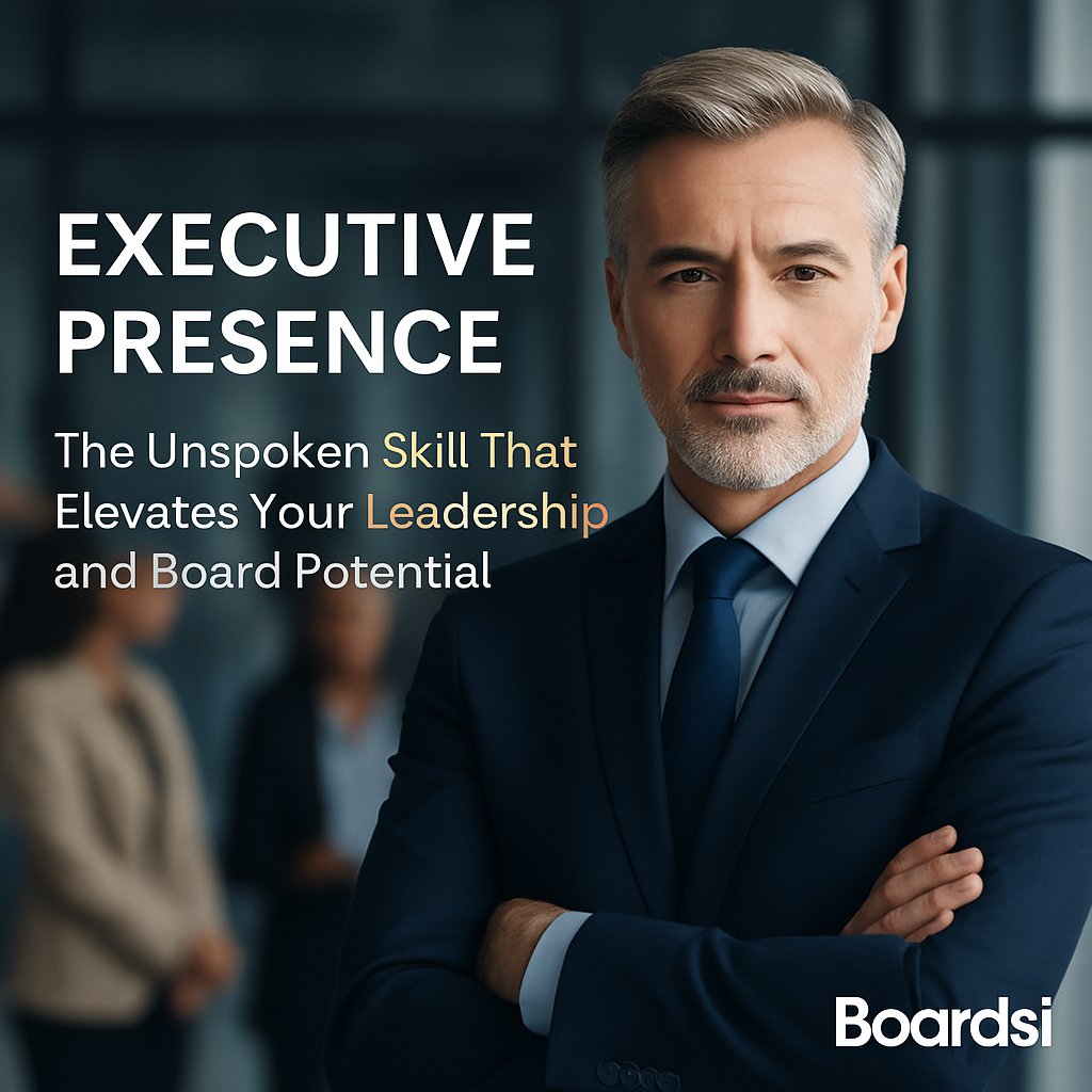 Executive presence is your leadership advantage.
Boards don’t just look for experience—they look for presence.
Discover how to develop boardroom-ready confidence, clarity, and credibility in our latest article on 

boardsi.com/executive-pres…

#ExecutivePresence, #BoardLeadership
