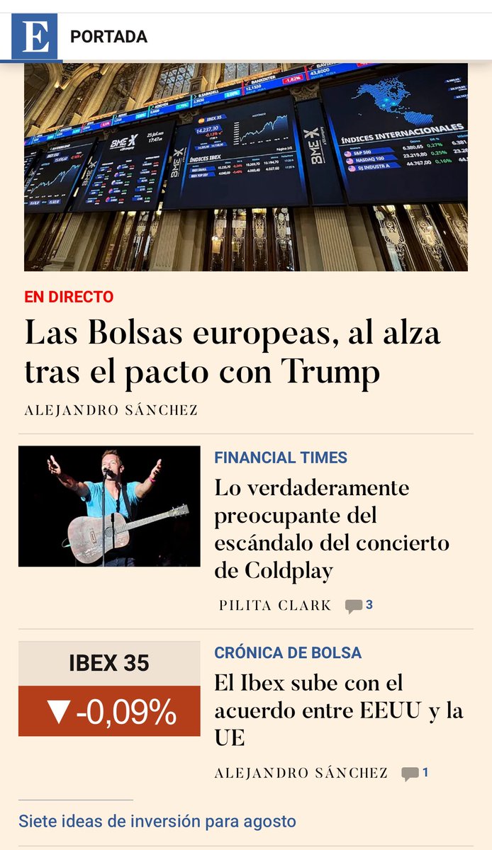 π₯ Spitfire (@0x_rose) on Twitter photo Ya estΓ‘n los jefes de vacaciones y los becarios campando a sus anchas. Bolsa europea al alza, tras el pacto con Trump? <a href="/expansioncom/">expansioncom</a> Ya estΓ‘n los jefes de vacaciones y los becarios campando a sus anchas. Bolsa europea al alza, tras el pacto con Trump? <a href="/expansioncom/">expansioncom</a>