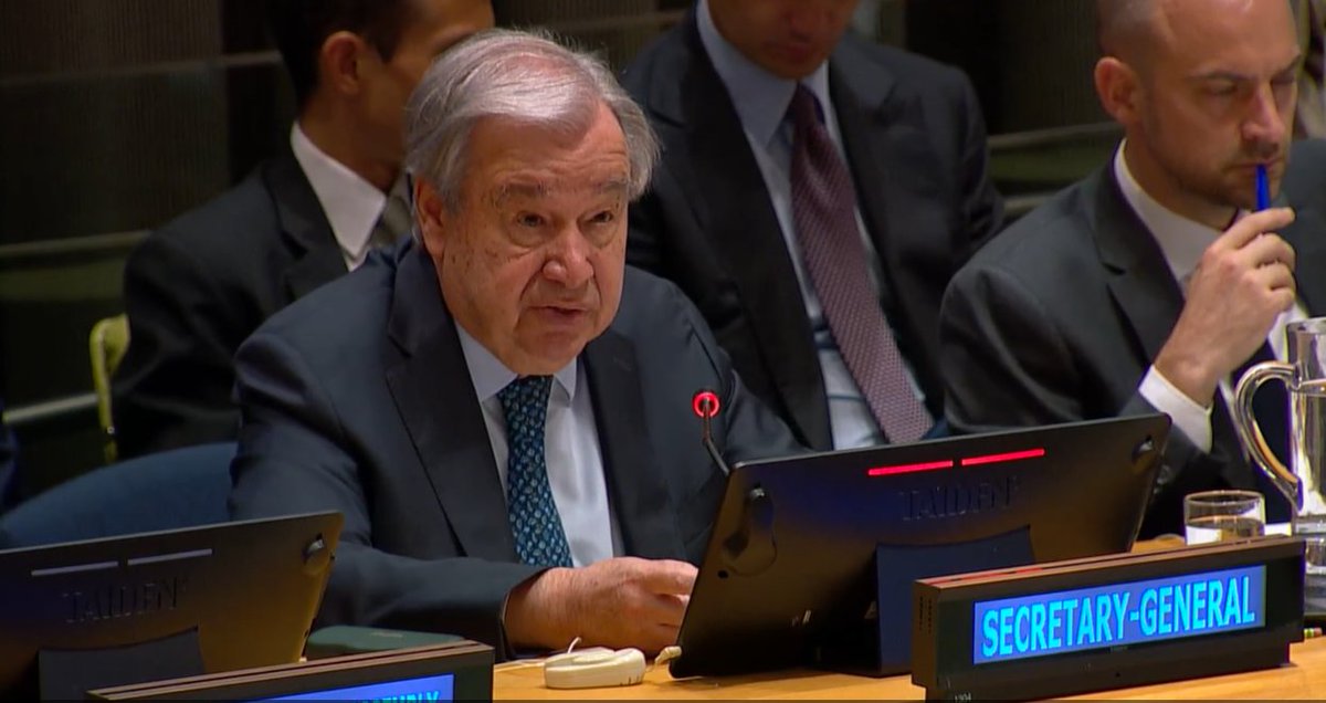 Noticias ONU (@noticiasonu) on Twitter photo Seamos claros: la progresiva anexión de la Cisjordania ocupada es ilegal.
Debe detenerse.
La destrucción masiva de Gaza es intolerable.
Debe terminar.
<a href="/antonioguterres/">António Guterres</a> Seamos claros: la progresiva anexión de la Cisjordania ocupada es ilegal.
Debe detenerse.
La destrucción masiva de Gaza es intolerable.
Debe terminar.
<a href="/antonioguterres/">António Guterres</a>