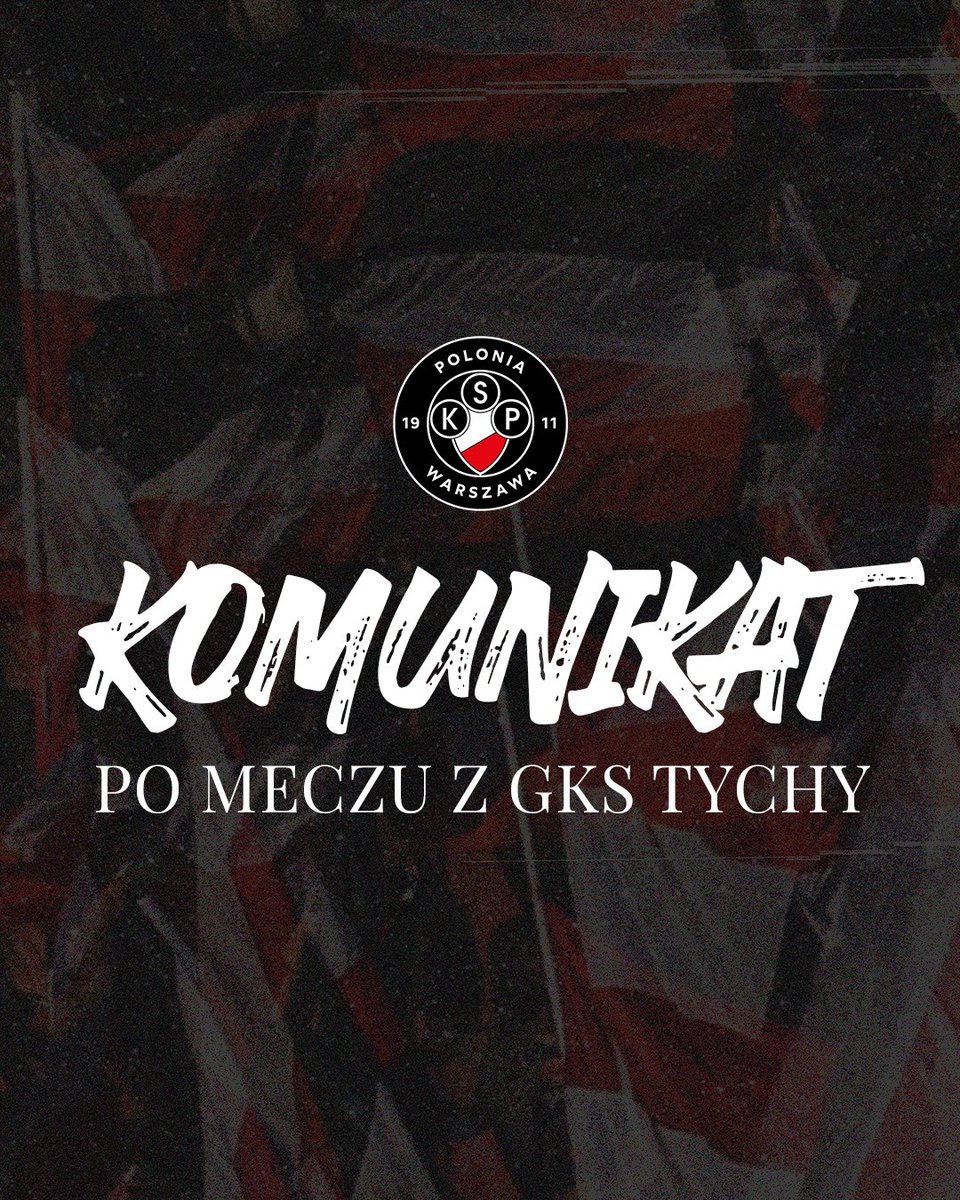 ℹ️ Komunikat Klubu

W związku z incydentem, do którego doszło podczas meczu Polonii Warszawa z GKS -em Tychy, gdzie na trybunie Kamiennej pojawił się transparent o treści: „Żadnej integracji – wszyscy do deportacji”, stanowczo potępiamy obecność tego typu przekazu uderzającego w
