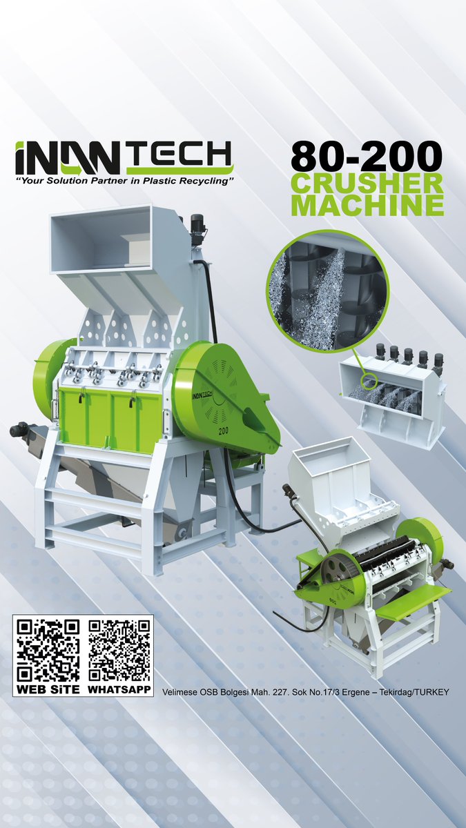 InanTech's tweet image. ♻️ Yüksek kapasite, düşük enerji tüketimi!
İnantech plastik kırma makineleriyle geri dönüşümde maksimum verim.

✅PE, HDPE, PET, PVC için yüksek performans
✅Dayanıklı tasarım
✅Profesyonel destek

🌐 inanplastics.com

#İnanTech #GeriDönüşüm #KırmaMakinesi