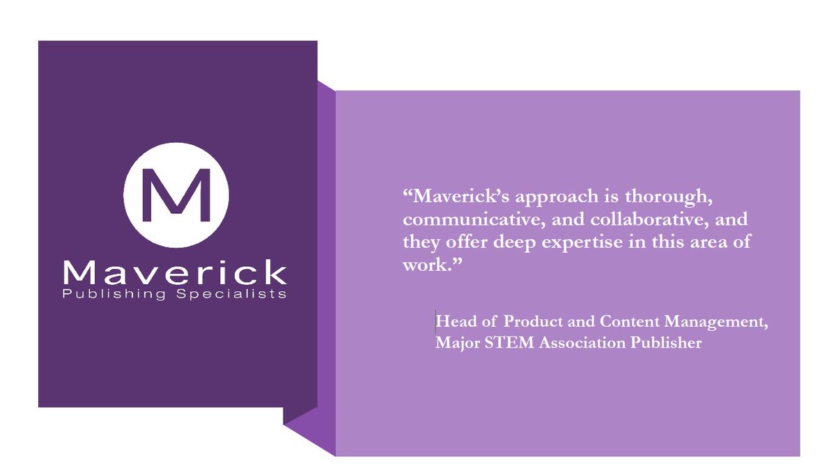 Learn how Maverick reviewed the editorial and peer review workflows and identified tools to reduce manual burden and improve research integrity compliance for a nonprofit publisher.  
Read “Streamlining Editorial Workflows and Research Integrity Tools” bit.ly/3UzYB4M