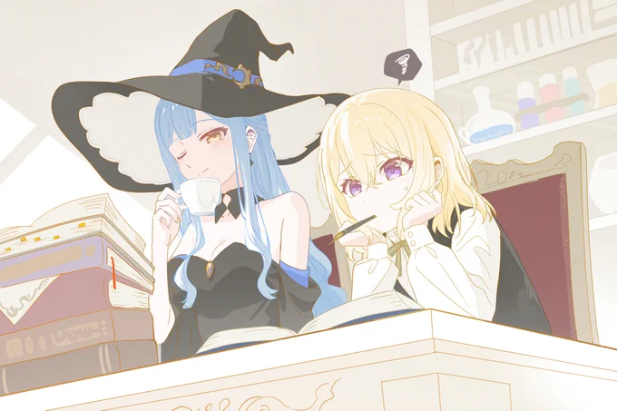 #ういさき 魔女pa 「オブリビオニス様、これ難しいよ…」