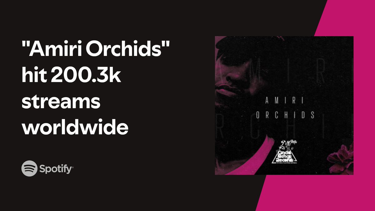 Amiri 🌸rchids just hit 200K streams on Spotify , and still going.
Thank you for that undying love you have for the song.