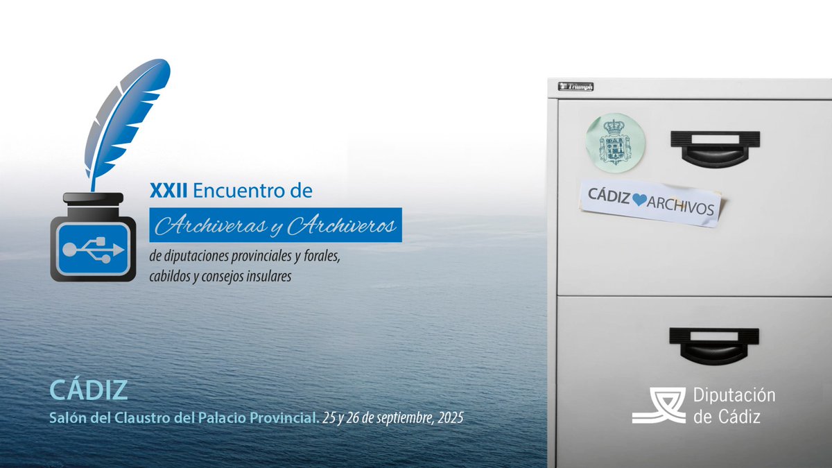 🗳 El Palacio Provincial de la Diputación de Cádiz acogerá el 25 y 26 de septiembre el ‘XXII Encuentro de Archiveros/as de Diputaciones Provinciales y Forales, Cabildos y Consejos Insulares’.