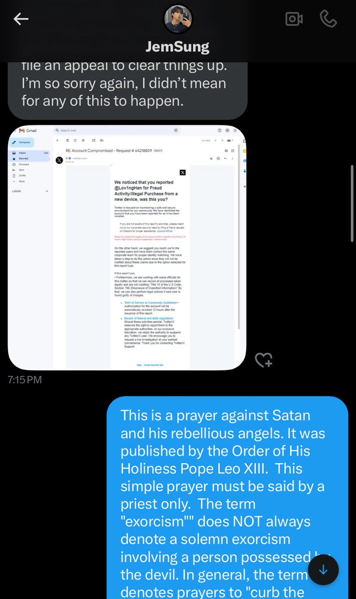 Lov1ngHan's tweet photo. Mf was hit with an exorcism for trying to scam im crying 😭 https://t.co/gGnPbInlZM