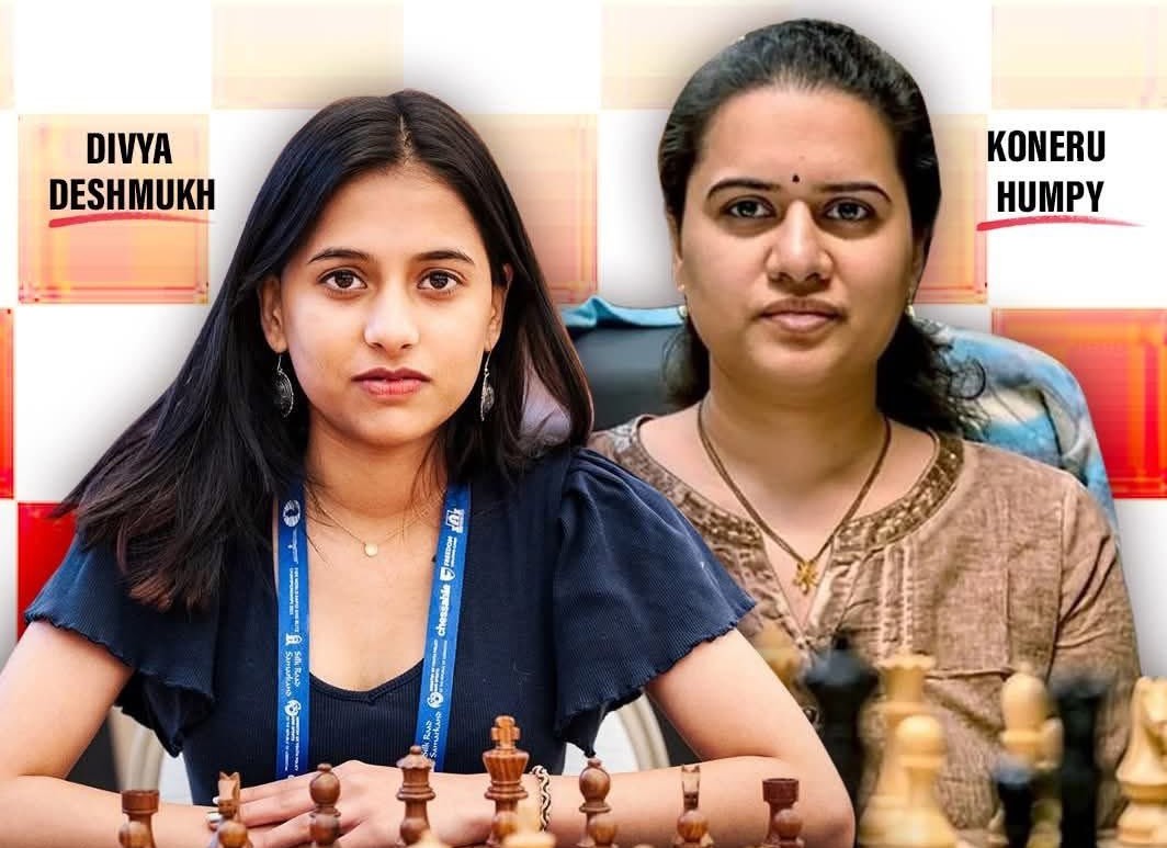 RajuBistaBJP's tweet image. 🇮🇳 History Made!

Congratulations to @DivyaDeshmukh05 on winning the #FIDEWomenChess World Cup 2025!
Proud of @humpy_koneru too — for making it an all-Indian final for the first time ever!

A golden moment for #IndianChess! ♟️🔥
#chessworldcup2025 #India #divyadeshmukh #Koneru