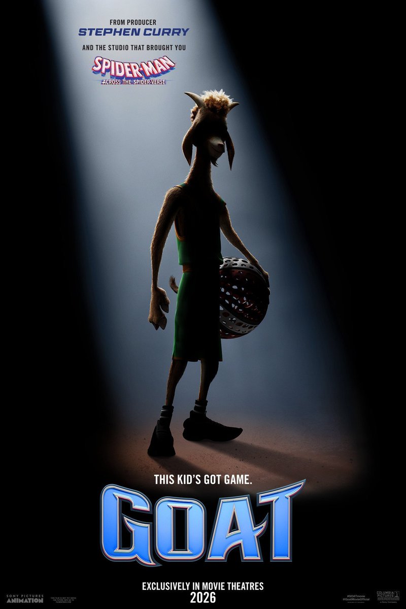 universeelio's tweet image. 🚨 Essa semana tem o teaser trailer de ‘Um Cabra Bom de Bola’ (Goat), filme animado original da Sony Animation 🐐🏀
O novo filme produzido pelo mesmo estúdio de ‘A Família Mitchell’, ‘Aranhaverso’ e ‘Guerreiras do K-Pop’ estreia em 12 de fevereiro de 2026 nos cinemas brasileiros
