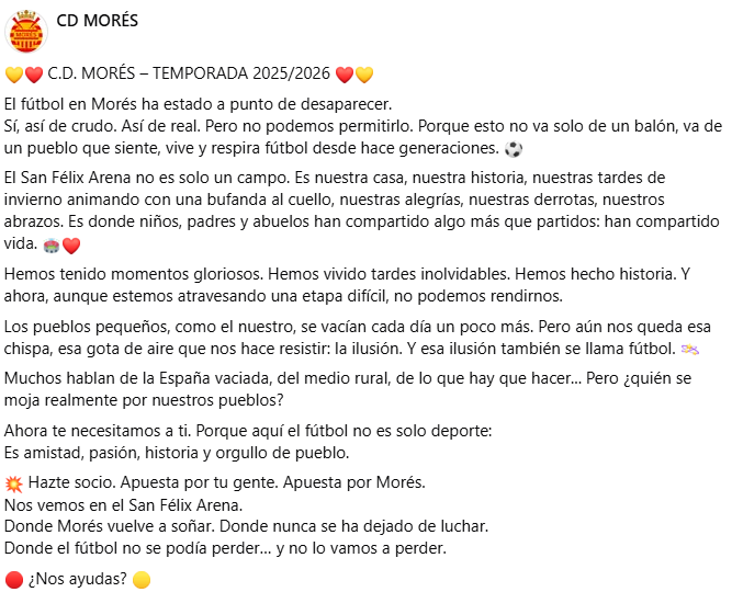 ᴄʟᴜʙ ᴅᴇᴘᴏʀᴛɪᴠᴏ ᴍᴏʀés ⚽️🥅 tweet media