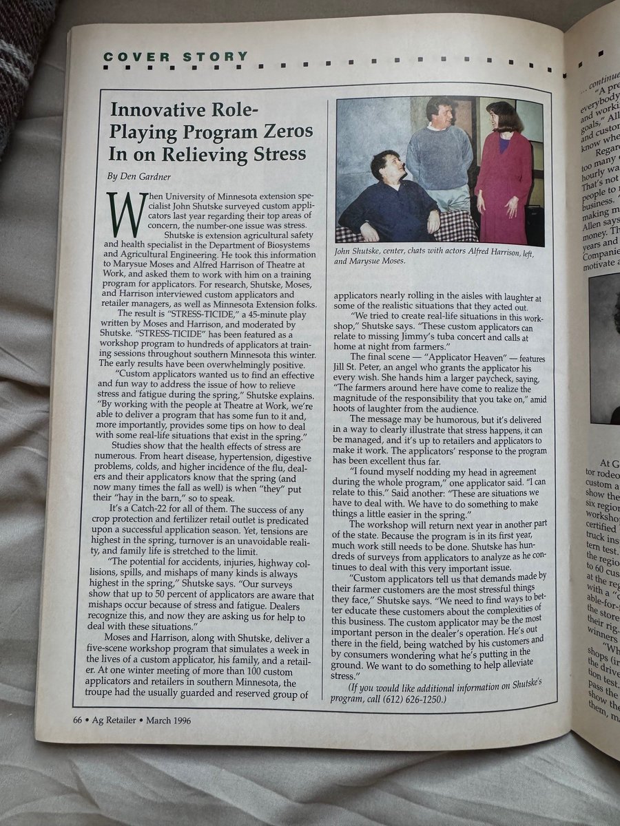 How do you teach pesticide applicators about stress and safety? With a play. “Stressticide” reached 6,000+ people across multiple states and sparked a follow-up program, “Farm Alarm,” that hit 38 states. Here’s the story of how it all started.

linkedin.com/pulse/old-scho…