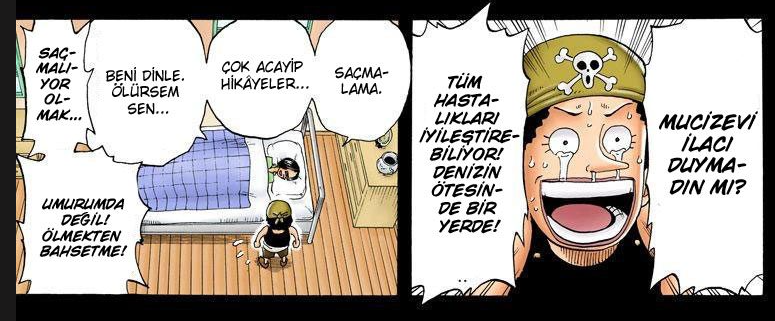 Oğlum konudan bağımsız, Usopp'un annesi ne diyecekti acaba aq. Kesin Yasopp hakkında bilgi verecekken gerizekalı Usopp lafını böldü ya. - Manga Bölüm 41