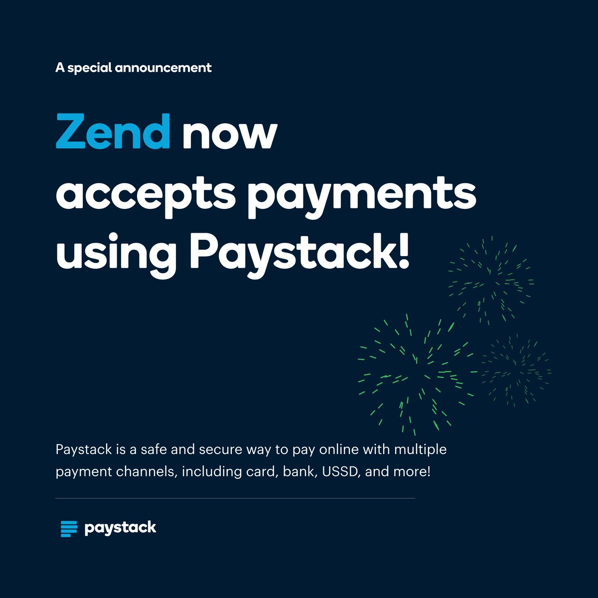usezend's tweet image. Zend 🤝 Paystack
We accept payments using Paystack providing ease for our users in countries supported by Paystack.
tryzend.com