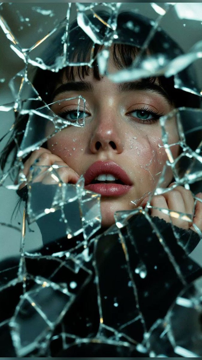 Through broken glass, a story of resilience and beauty unfolds #wallpaper #4k #iphone