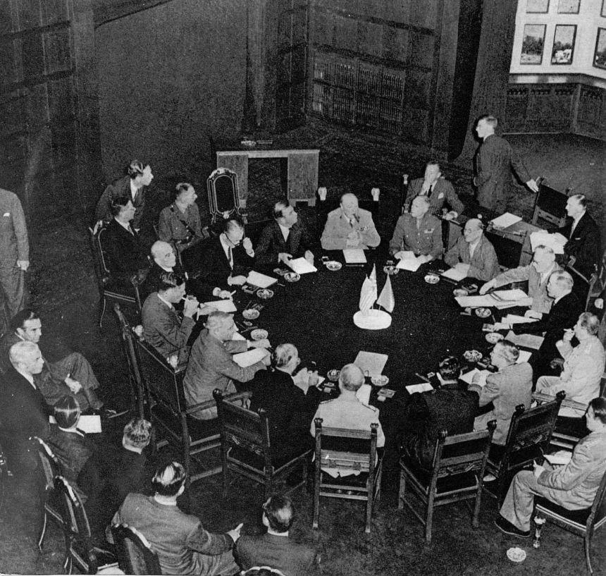 #OTD 80 years ago The Sphere, 28 July 1945, pictures the 'Big Three Conference' at Potsdam, with President Truman, Joseph Stalin and Winston Churchill in attendance. Churchill would later be replaced by Clement Attlee bit.ly/4kSJiPr #SecondWorldWar