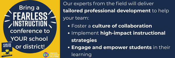 Fearless Instruction is more than a book; it’s your guide to transforming student outcomes and empowering teachers with what works.

Grounded in research. Built for real classrooms.

We offer professional development aligned to your team’s goals, so the learning sticks and the