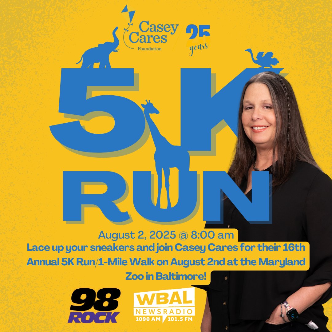 wbalradio's tweet image. Meet 98 Rock&apos;s Amelia at this weekend&apos;s @CaseyCares 5K Run/1-Mile Walk!