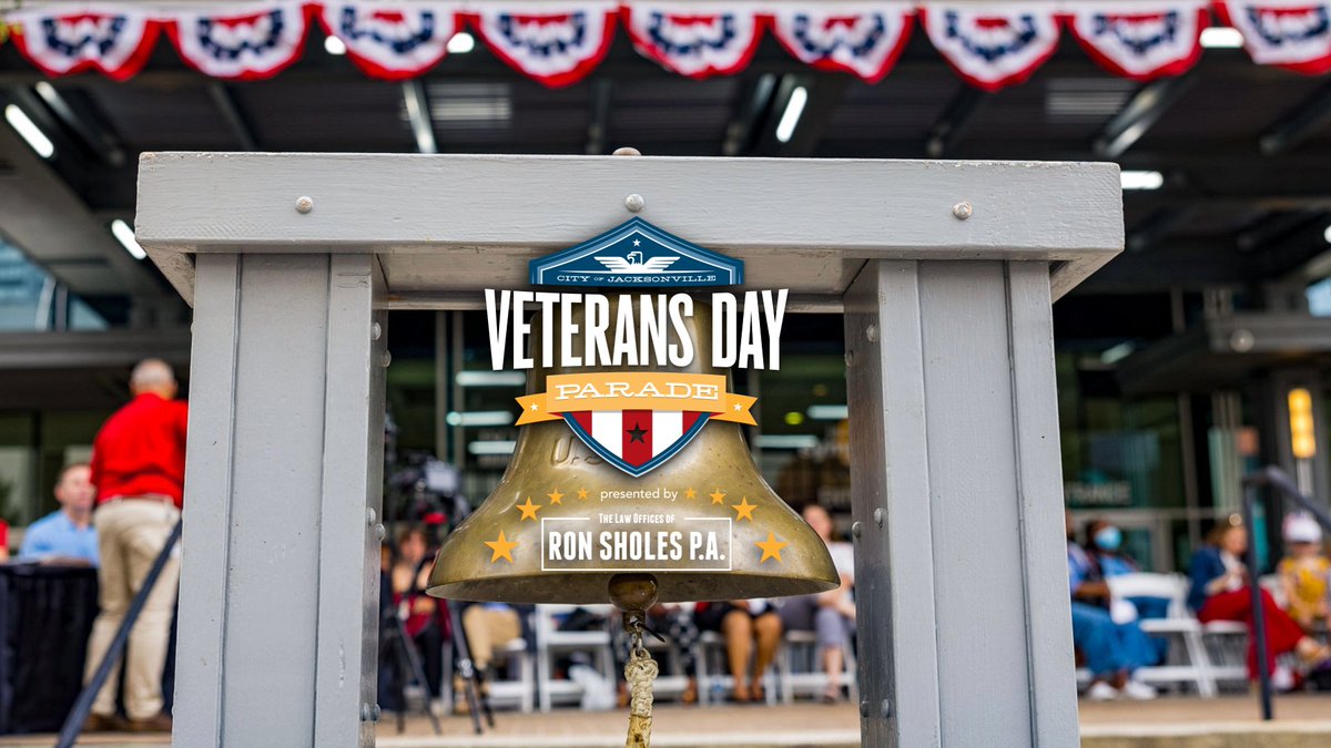 Join the City of Jacksonville on November 11th as we honor our veterans and active-duty military at the 2025 Veterans Day Parade presented by the The Law Offices of Ron Sholes, P.A.!

Participant applications are now open, you can sign up here: bit.ly/2025VDPApp