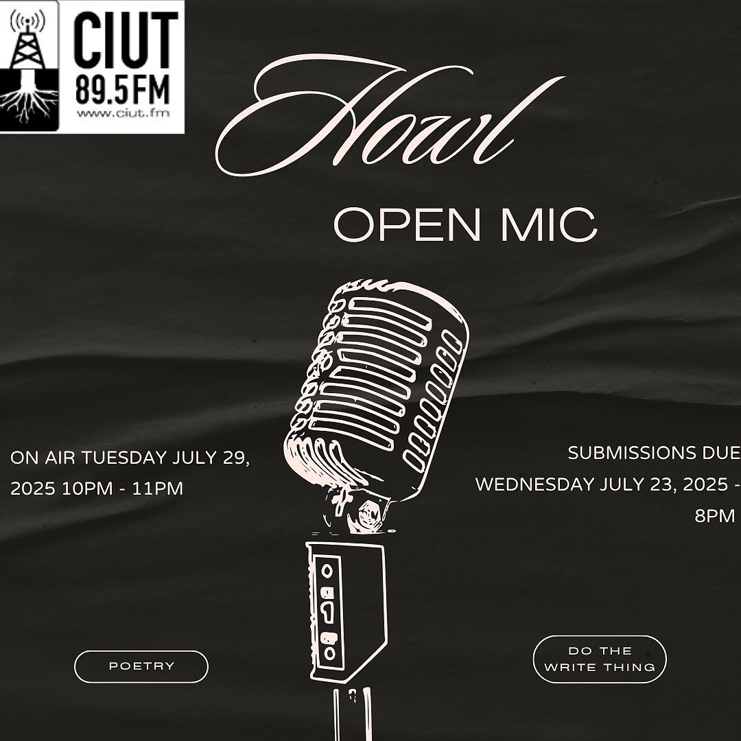 Howl895Fm's tweet image. TOMORROW NIGHT! @CIUT895FM 10pm - 11pm @ValAssenza hosts the July Howl Open Mic featuring the poetry of all the beautiful people that submitted their work.  TUNE IN TOMORROW NIGHT!