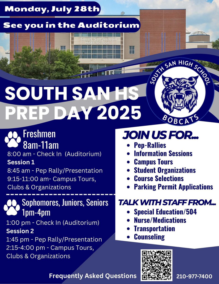 We are setup for South San HS Prep Day! Come by our table and say hi!