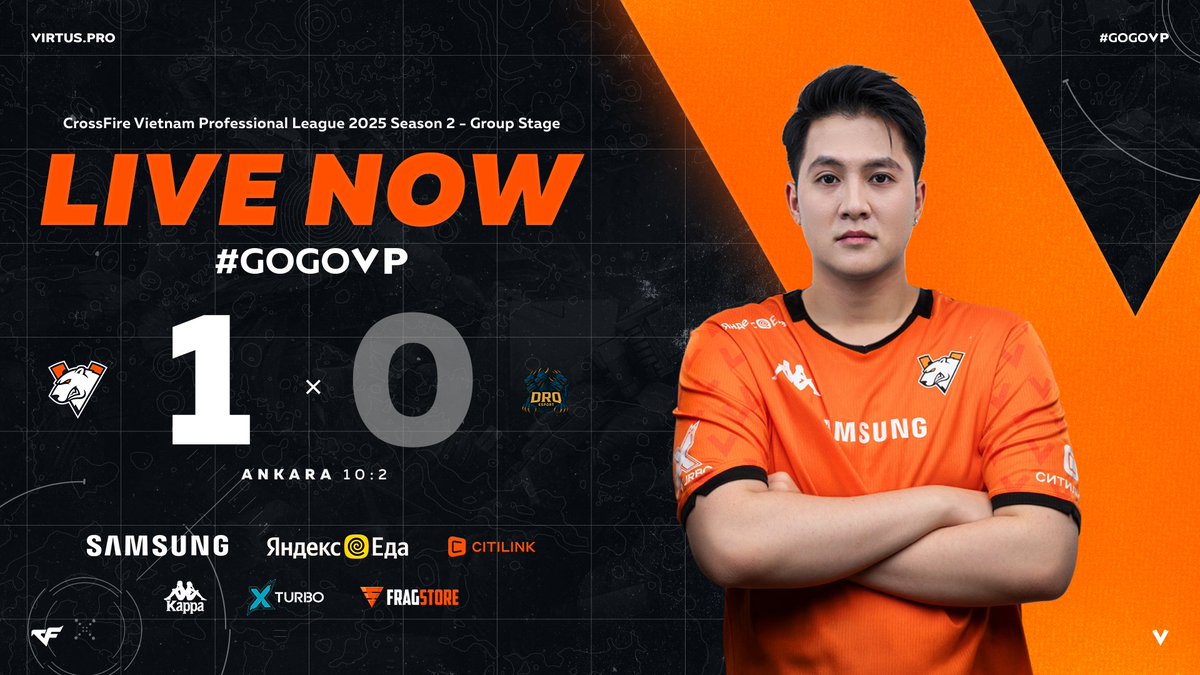virtuspro's tweet image. We take the first map against DRQ Esports 🔥 Moving on to the second!
LIVE: youtube.com/watch?v=AVAgSU…
#CrossFire #GOGOVP