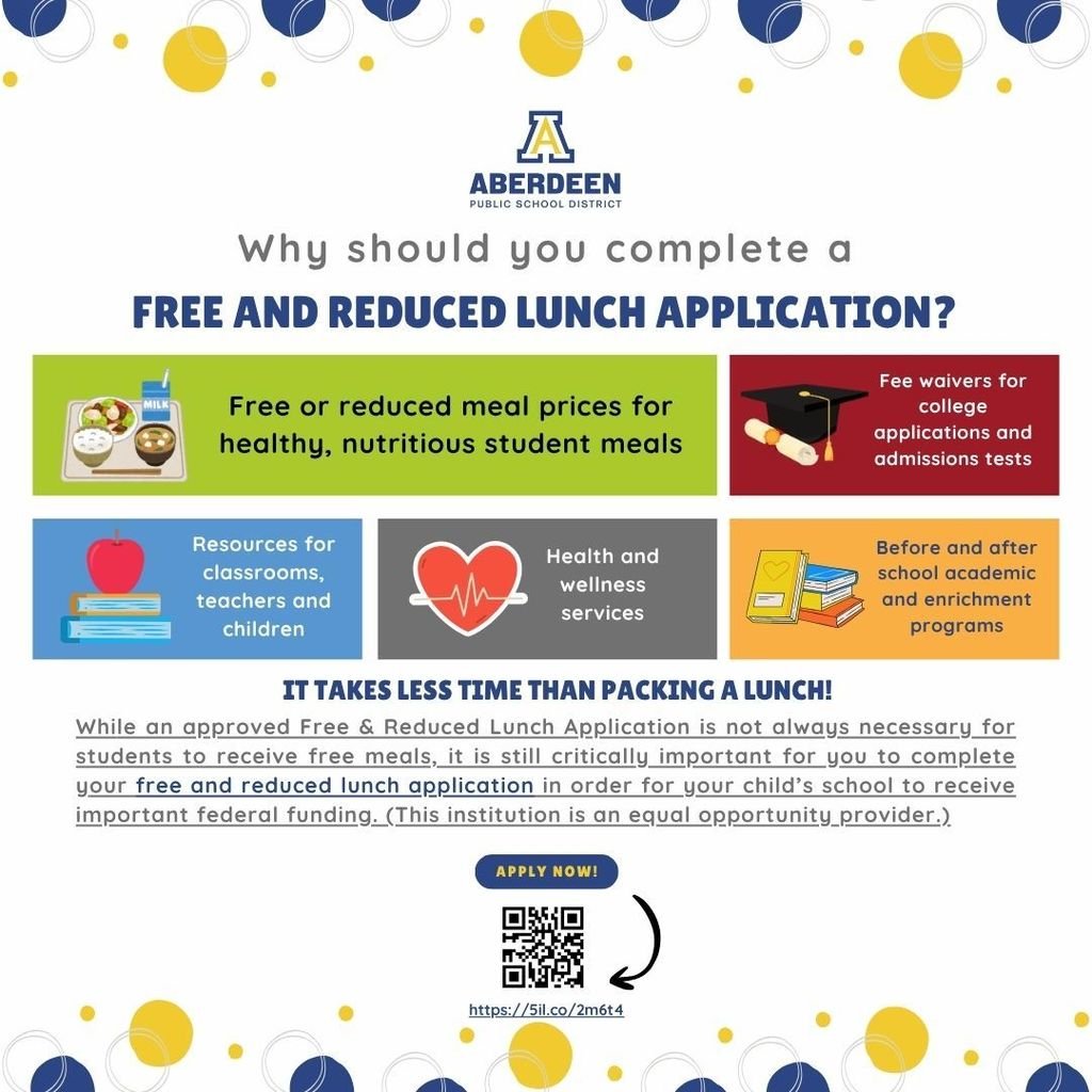 Why should you complete a free and reduced lunch application?

It helps your child get free or reduced prices for healthy, nutritious meals—and it helps your child's school receive important federal funding for resources and services!

Apply now: 5il.co/2m6t4