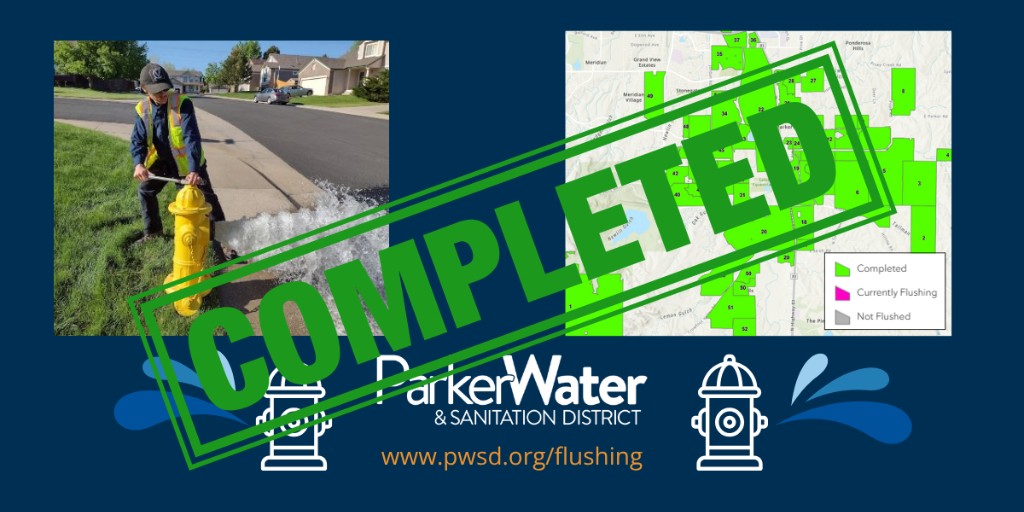 Our annual hydrant flushing program was finished ahead of schedule late Friday. Thank you for the dedication and efficiency of our team in completing this process in record time!